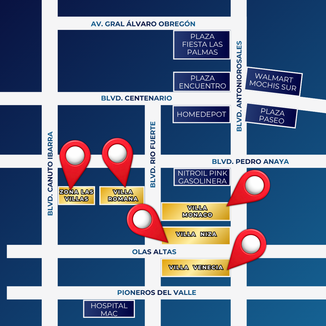 Mapa de Las Villas Residencial